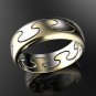 6.00 mm Wide Two Tone Puzzle Wedding Band Ring In 18K White And Yellow Gold