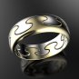 6.00 mm Wide Two Tone Puzzle Wedding Band Ring In 18K White And Yellow Gold