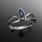 7 x 3.5 mm Blue Sapphire Marquise Bezel Solitaire Engagement Ring 18K White Gold