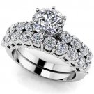 2.10 Ct D Shank Round Cut Wedding Engagement Ring Sets Jewelry 10k White Gold