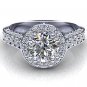 2.00 ct Round cut Solitaire CZ Vintage Halo Engagement Ring in 10K White gold