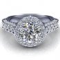 2.00 ct Round cut Solitaire CZ Vintage Halo Engagement Ring in 10K White gold