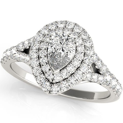 pear shaped halo split shank