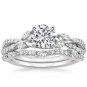 1.70 Ct F-G VVS Natural Diamond Semi Mount Wedding Ring Set In 18K white gold