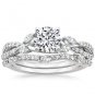 1.70 Ct F-G VVS Natural Diamond Semi Mount Wedding Ring Set In 18K white gold