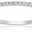 0.08 Ct G-H SI Round Cut Diamond 1 mm Wide Eternity Wedding Band 18k White Gold