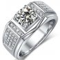 1.20 Ct Round Cut Claw Set Solitaire Men's Engagement Ring 14K Solid White Gold