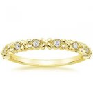 0.08 Ct Round Cut Gardenia Diamond Half Eternity Band In 10K Solid Yellow Gold