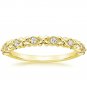 0.08 Ct Round Cut Gardenia Diamond Half Eternity Band In 10K Solid Yellow Gold