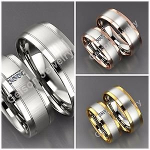 Natural Diamond Two Tone Matte Finish His and Hers Wedding Bands 14K White Gold