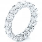 U Shape Prong Square Princess Cut Eternity Wedding Band In 14K Solid White Gold