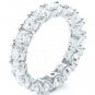 U Shape Prong Square Princess Cut Eternity Wedding Band In 14K Solid White Gold