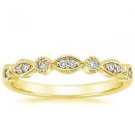 Round Brilliant Cut Natural Diamond Half Eternity Wedding Band Solid Yellow Gold