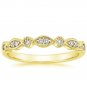 Round Brilliant Cut Natural Diamond Half Eternity Wedding Band Solid Yellow Gold