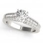 1.35 Tcw CZ Vintage style Milligrain Engraved Engagement Ring In 18K White Gold