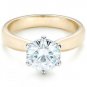 2.00 Tcw Six Prong Two-Tone Solitaire Engagement Ring 10K With And Yellow gold