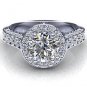 2.00 ct Round cut Solitaire CZ Vintage Halo Engagement Ring in 14K White gold
