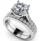 2.75 Ct Big Round Cut Bridal Engagement Wedding Jewelry Ring Sets 18k White Gold