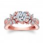 1.90 Tcw Split Shank Round and Marquise Floral Engagement Ring In 10K Rose Gold