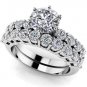 2.10 Ct D Shank Round Cut Wedding Engagement Ring Sets Jewelry 14k White Gold