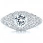 1.00 Tcw vintage Shank Filled With Milgrain CZ Engagement Ring 14k White gold