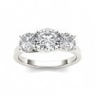 2.00 Tcw Round Cut CZ classic Three Stone Engagement Ring 10k Solid White Gold