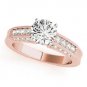 1.35 Tcw CZ Vintage style Milligrain Engraved Engagement Ring 18K Two Tone Gold