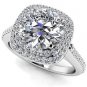 1.35 Tcw Round Solitaire CZ Double Halo Engagement Ring In 10K Solid White gold