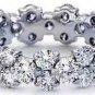 2.50 Ct H SI2 Claw Set Garland Diamond Eternity Wedding Ring 18K White Gold