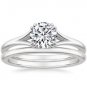 0.80 ct Round Cut Solitaire Reverie Bridal Ring Sets In 14k solid white gold