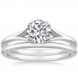 0.80 ct Round Cut Solitaire Reverie Bridal Ring Sets In 14k solid white gold