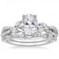 1.70 Tcw F-G VVS Natural Diamond Semi Mount Wedding Ring Set In 18K white gold