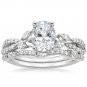 1.70 Tcw F-G VVS Natural Diamond Semi Mount Wedding Ring Set In 18K white gold