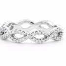 0.39 Ct G-H SI Round Cut Eternal Twist Diamond Wedding Ring 18k Solid White Gold