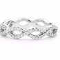 0.39 Ct G-H SI Round Cut Eternal Twist Diamond Wedding Ring 18k Solid White Gold