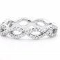 0.39 Ct G-H SI Round Cut Eternal Twist Diamond Wedding Ring 18k Solid White Gold