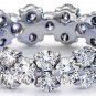 2.50 Tcw Claw Set CZ Garland Eternity Ring Wedding Band in 18K Solid White Gold