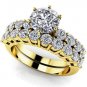 2.10 Ct D Shank Round Cut Wedding Engagement Ring Sets Jewelry 14k Yellow Gold