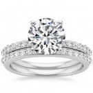 2.50 Tcw Round Solitaire Petite Shared Prong wedding ring Sets 10k white gold