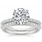 2.50 Tcw Round Solitaire Petite Shared Prong wedding ring Sets 10k white gold