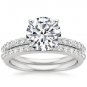 2.50 Tcw Round Solitaire Petite Shared Prong wedding ring Sets 10k white gold
