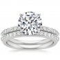 2.50 Tcw Round Solitaire Petite Shared Prong wedding ring Sets 10k white gold