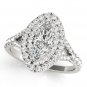 0.75 Tcw Split Shank Marquise Double Halo Cz Engagement Ring 18k White Gold