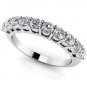0.70 Ct G-H SI Knife Edge Half Eternity Band Diamond Wedding Ring 18K White Gold