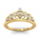 0.12 Ct F-G SI Round Cut Diamond Promise Ring Wedding Band In 10k Yellow Gold
