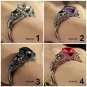 1.65 Ct Black Rhodium Two Skull Engagement Wedding In 925 Sterling Silver Ring