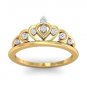 0.12 Ct F-G SI Round Cut Diamond Promise Ring Wedding Band In 14k Yellow Gold