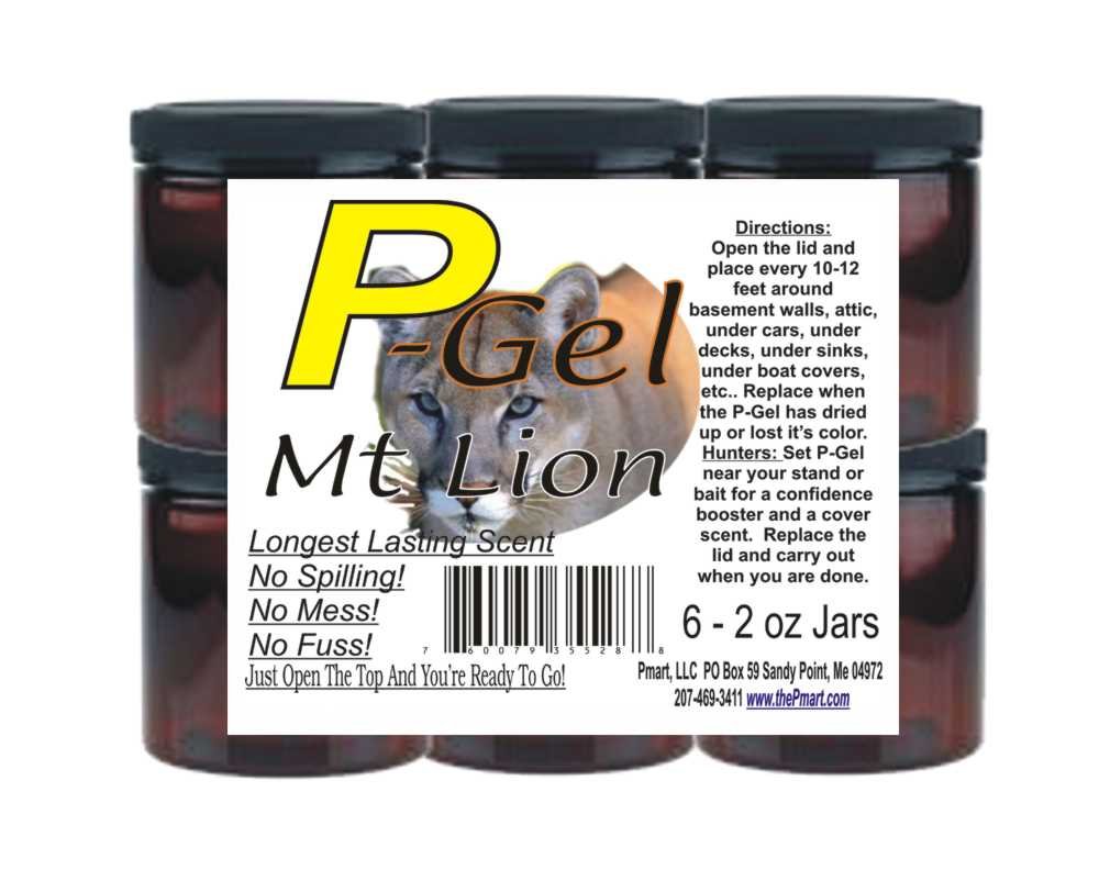 The Pee Mart - Mountain Lion Urine P-Gel 6 pack!