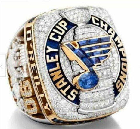 Replica 2019 St. Louis Blues Stanley Cup CHAMPIONSHIP RING...In cherry wood box
