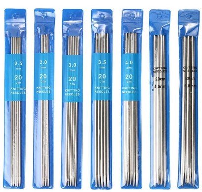 35Pcs/set Straight Knitting Needles Stainless Steel Crochet Hooks for Knitting